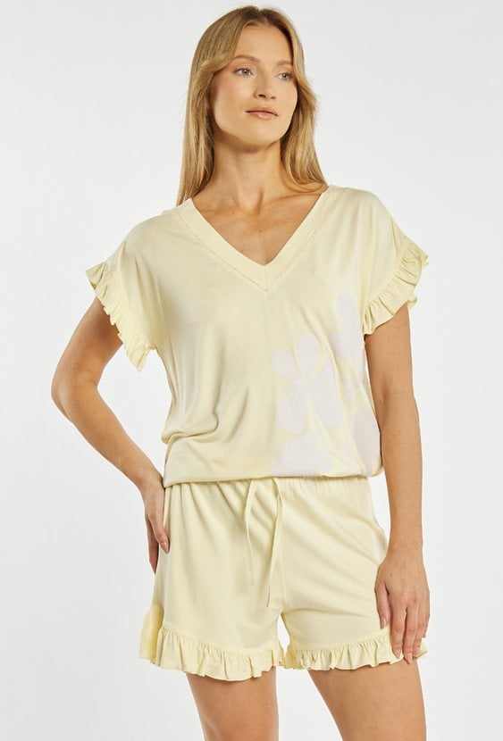 Spodenki od piżamy z falbanką