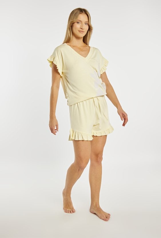 Spodenki od piżamy z falbanką