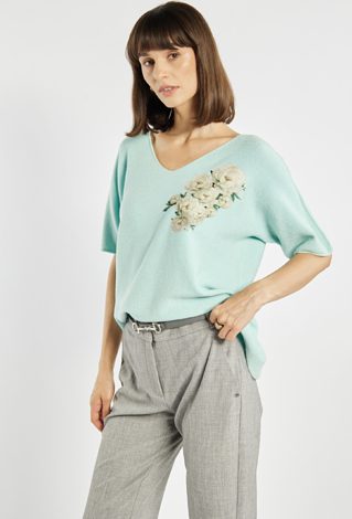 Sweter z kwiatowym nadrukiem