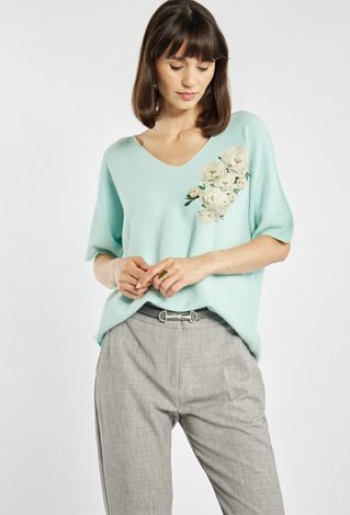 Sweter z kwiatowym nadrukiem