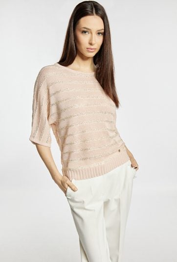 Ażurowy sweter damski