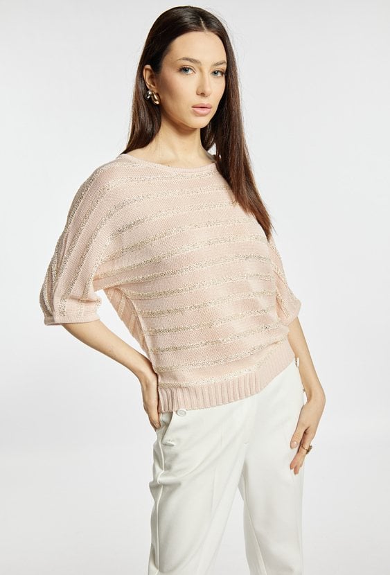 Ażurowy sweter damski