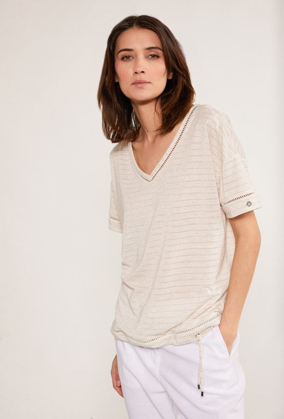 Bluzka w paski z domieszką lnu