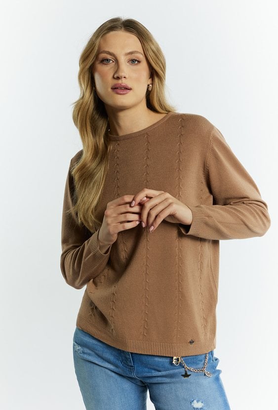 Sweter damski z delikatnym zdobieniem