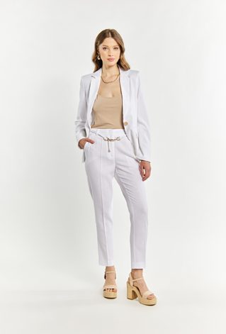 Spodnie damskie z domieszką lnu