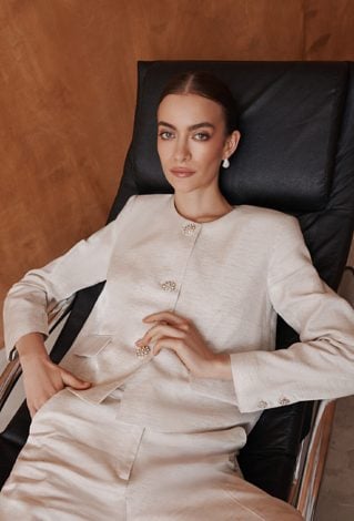 Elegancki żakiet z dodatkiem lnu