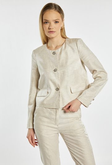 Elegancki żakiet z dodatkiem lnu