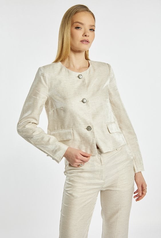 Elegancki żakiet z dodatkiem lnu