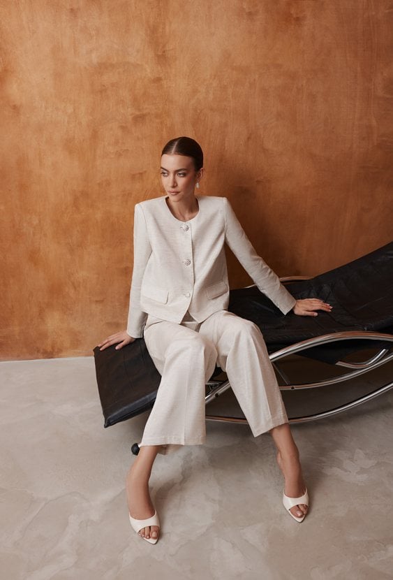 Elegancki żakiet z dodatkiem lnu