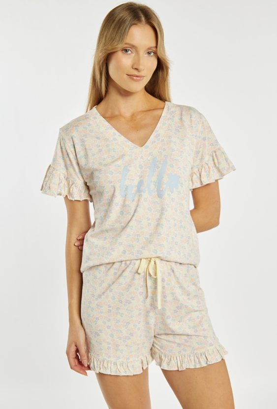 Koszulka od piżamy z falbanką