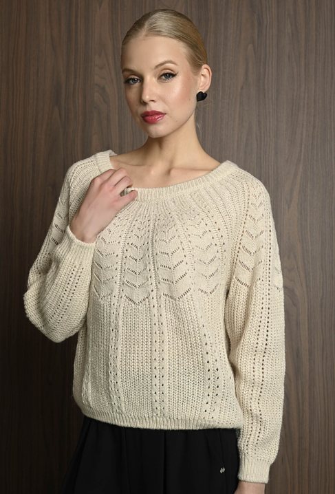 Miękki sweter z domieszką wełny