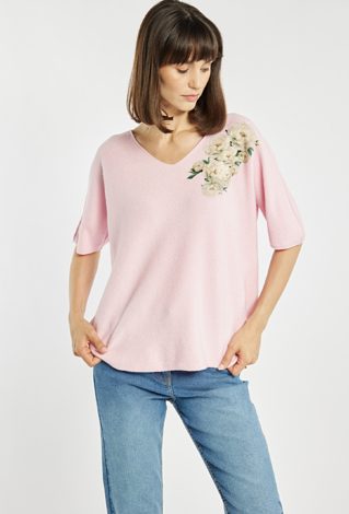 Sweter z kwiatowym nadrukiem