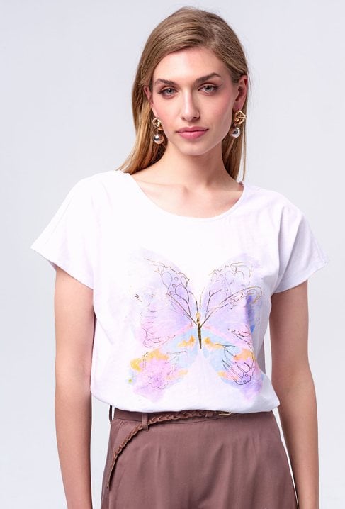 T-shirt z grafiką motyla