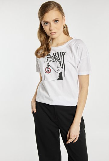 Bawełniany T-shirt z wzorem