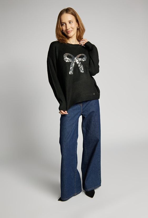 Sweter damski z cekinami