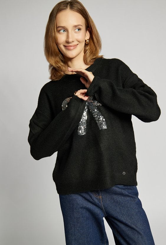 Sweter damski z cekinami