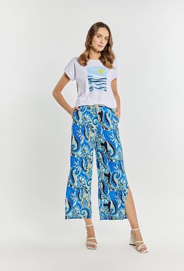 Szerokie spodnie z wiskozy