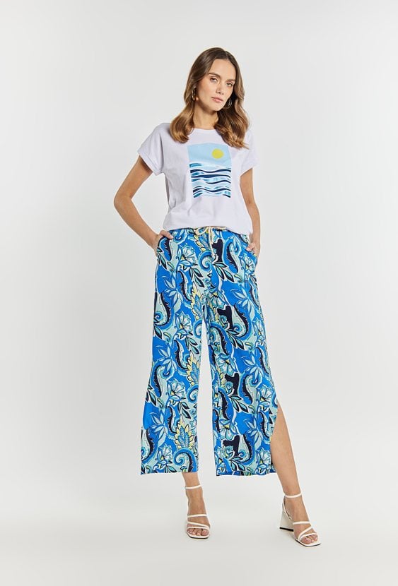 Szerokie spodnie z wiskozy