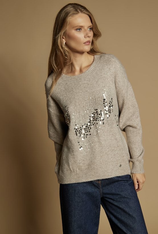 Sweter damski z połyskiem