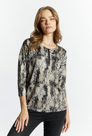 Wzorzysta bluzka z suwakiem