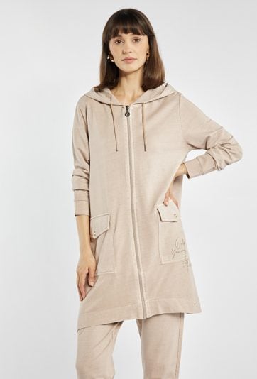 Długa bluza z kapturem