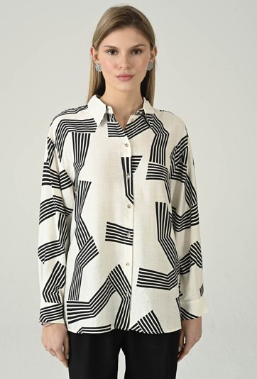 Koszula damska w geometryczny wzór