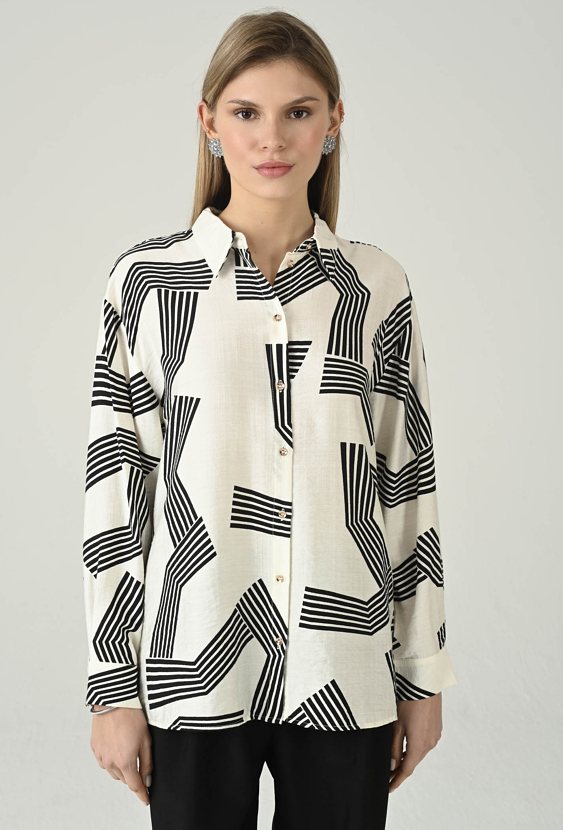 Koszula damska w geometryczny wzór