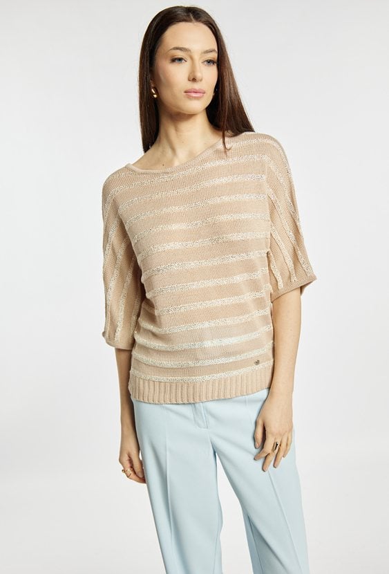 Ażurowy sweter damski