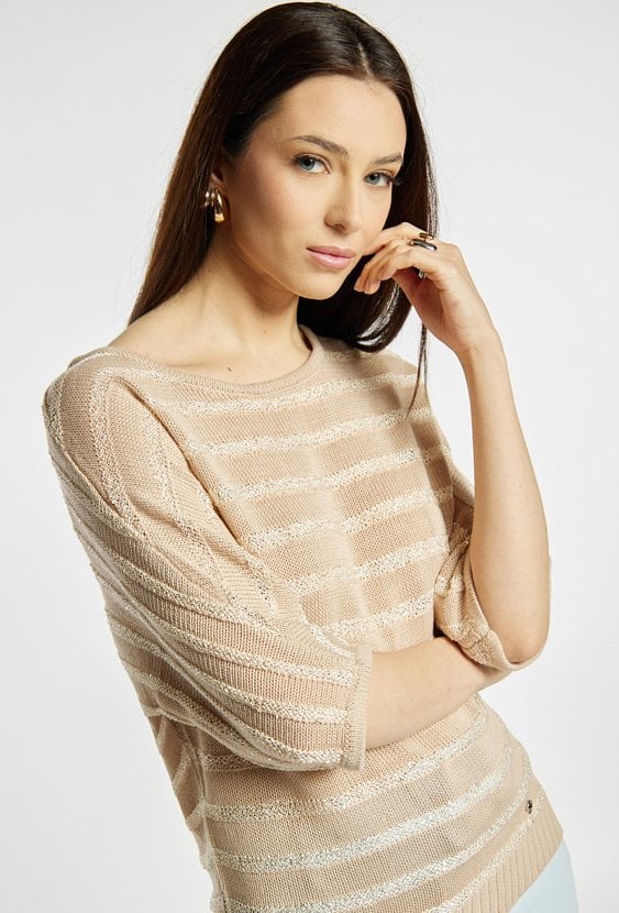 Ażurowy sweter damski