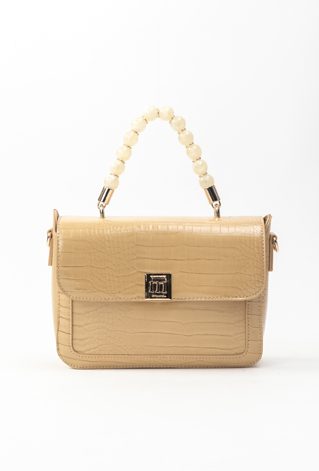 Lakierowy kuferek damski z wzorem