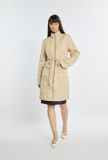 Płaszcz damski ze ściągaczem