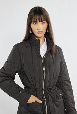 Płaszcz damski ze ściągaczem