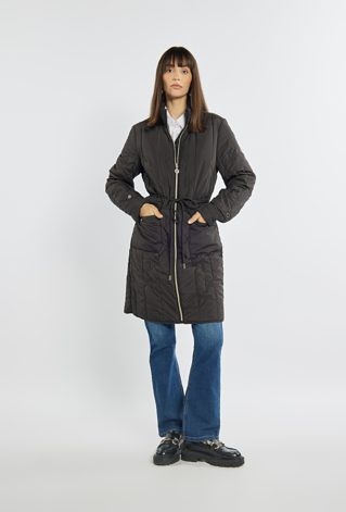 Płaszcz damski ze ściągaczem