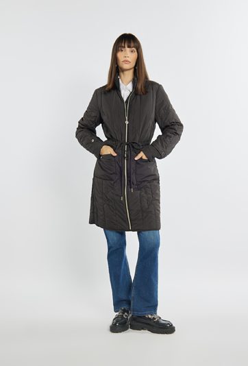 Płaszcz damski ze ściągaczem