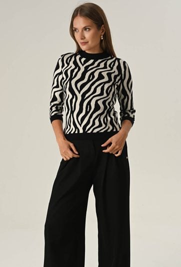 Sweter z miękkiej dzianiny z wiskozą