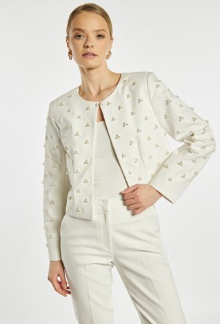 Elegancki żakiet z koralikami