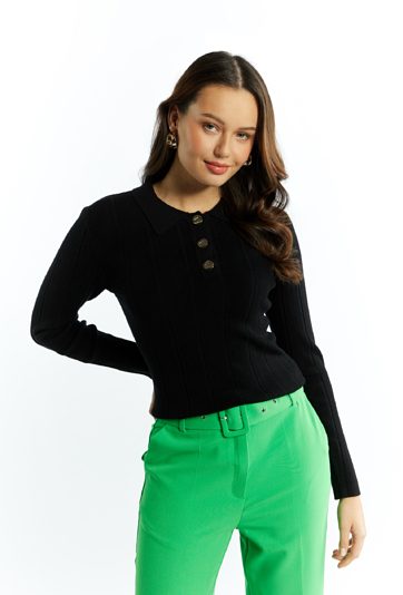 Prążkowany sweter damski