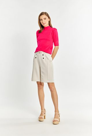 Sweter z półgolfem z krótkim rękawem