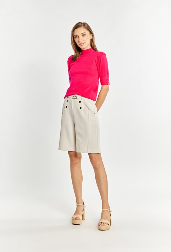 Sweter z półgolfem z krótkim rękawem