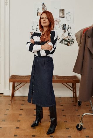 Spódnica midi z denimu