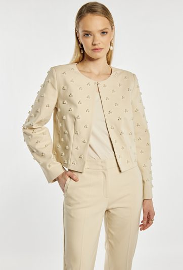 Elegancki żakiet z koralikami