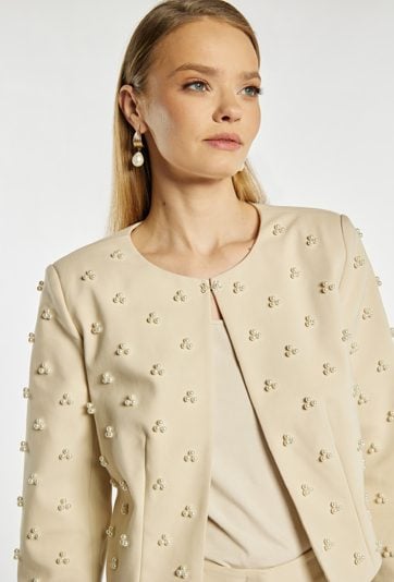 Elegancki żakiet z koralikami