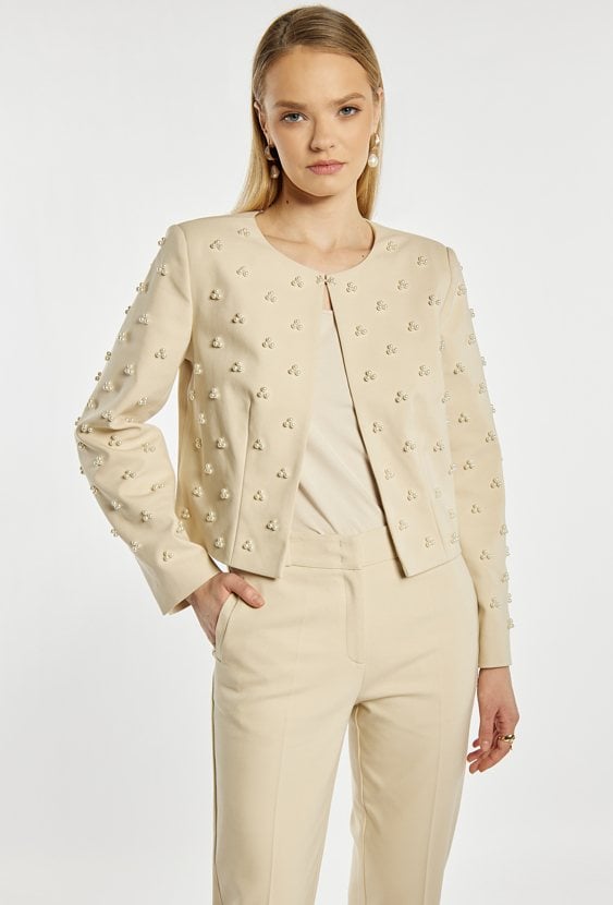 Elegancki żakiet z koralikami