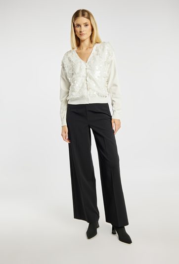 Rozpinany sweter z połyskiem