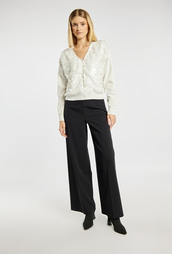 Rozpinany sweter z połyskiem