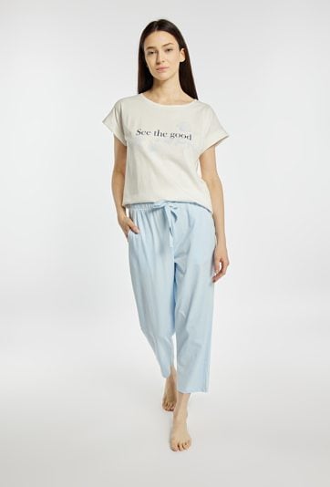 Spodnie od piżamy 7/8 z wiązaniem