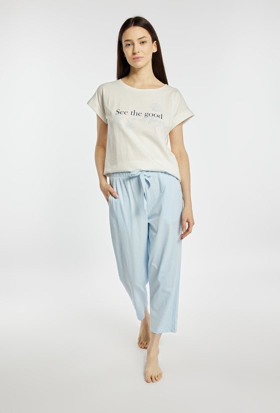 Spodnie od piżamy 7/8 z wiązaniem