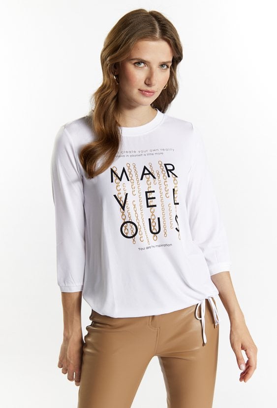 Dzianinowy T-shirt damski