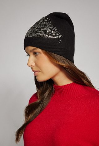 Czapka damska z drobnymi dżetami