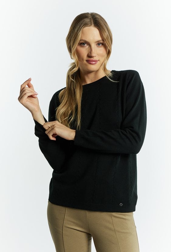 Sweter damski z delikatnym zdobieniem